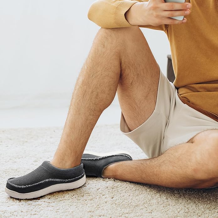 Zigzagger Men's Slip On Moccasin Slippers, Indoor/Outdoor Warm Fuzzy Comfy House Shoes, Fluffy Wide Loafer Slippers