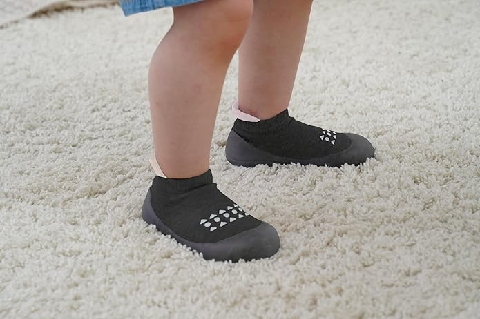 Hstyle Baby Sock Shoes Toddler Walking Shoes Infant Non-Slip Slippers Soft Rubber Sole Sneakers for Baby Boys Girls