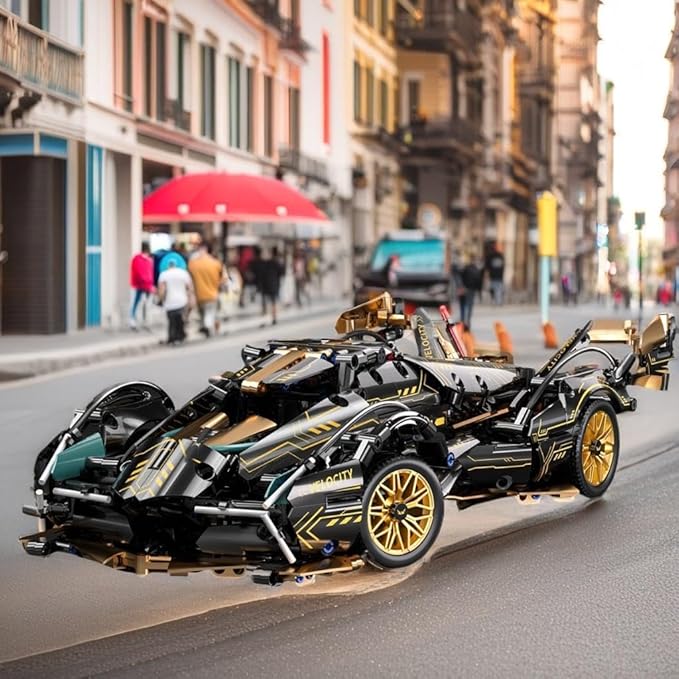 Sport Racing Car Building Block Sets for Adults, Remote Control 1:14 Race Supercar Toys Kits with LED RC Collectible MOC Model Construction Birthday Gifts for Boys Teens Men Age 8-12 12-16,14+