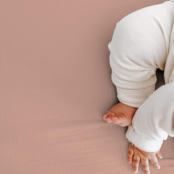 Newton Baby Fitted Dual Layer Crib Sheet (2-Pack) - Ultra Breathable and Soft, Organic Gauze, Fits All Standard Cribs, Clay