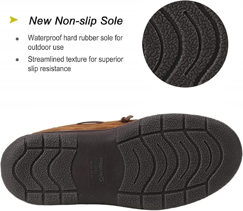 Zigzagger Men's Moccasin Slippers Memory Foam House Shoes, Indoor and Outdoor Warm Loafer Slippers