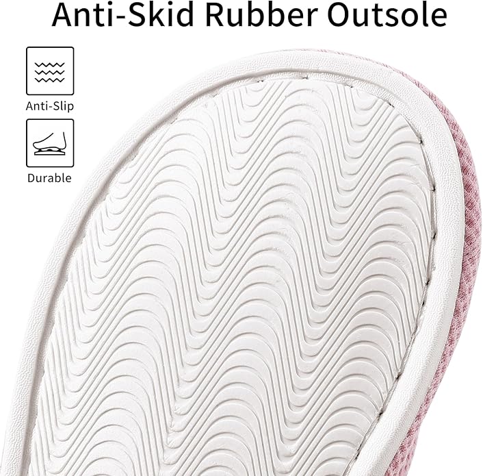 shevalues Summer House Slippers for Women Men Breathable Waffle Indoor Slippers Slip-on Open Toe Home Shoes