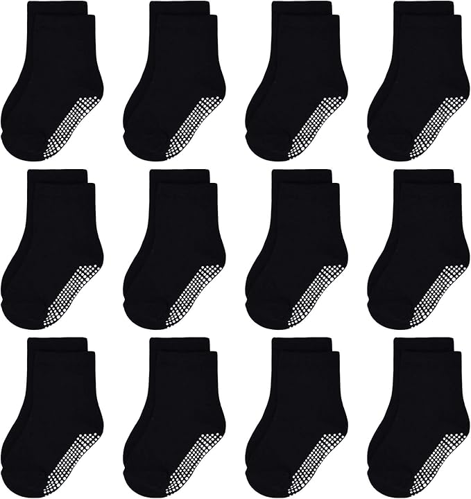 GRPSKCOS Baby Socks Non Slip 12 Pairs Toddler Anti Skid Socks for 0-7 Years Infants Little Kids Boys Girls