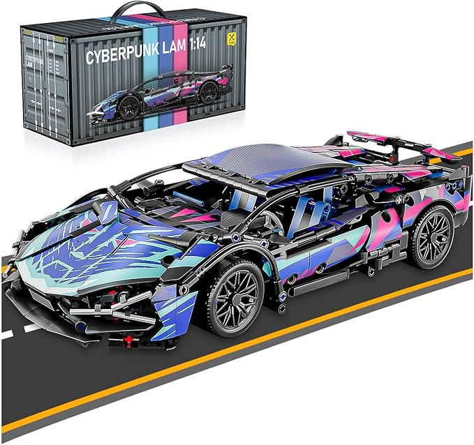 Sport Car Building Block Sets for Adults,Technical Race Car Collectible 1:14 Model Scale Engineering Toy Racing Cars Birthday Gifts for Men Teens Boys Age 8+ 8-12,8-14, 12 13 14 14+