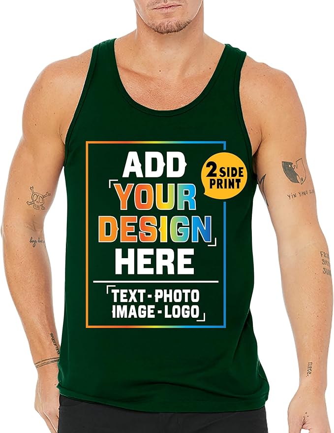 TEEAMORE Custom Front & Back Print T-Shirt Hoodie Sweatshirt Long Sleeve Tank Top with Your Image for Men Women Kids Baby