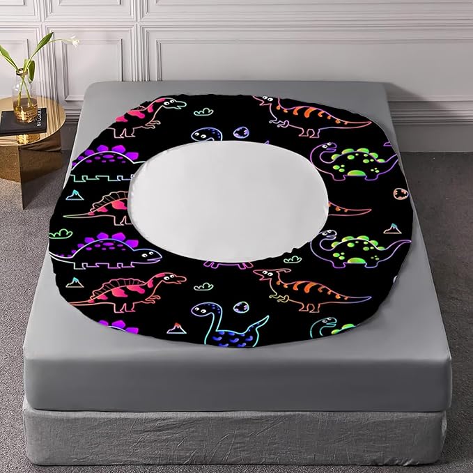 Dinosaur Sheets Twin for Boys Girls, Cartoon Colorful Kids Dinosaur Bedding for Bedroom Decor, Soft 3 Pcs Microfiber Dino Bed Set with 1 Fitted Sheet, 1 Flat Sheet and 1 Pillowcase