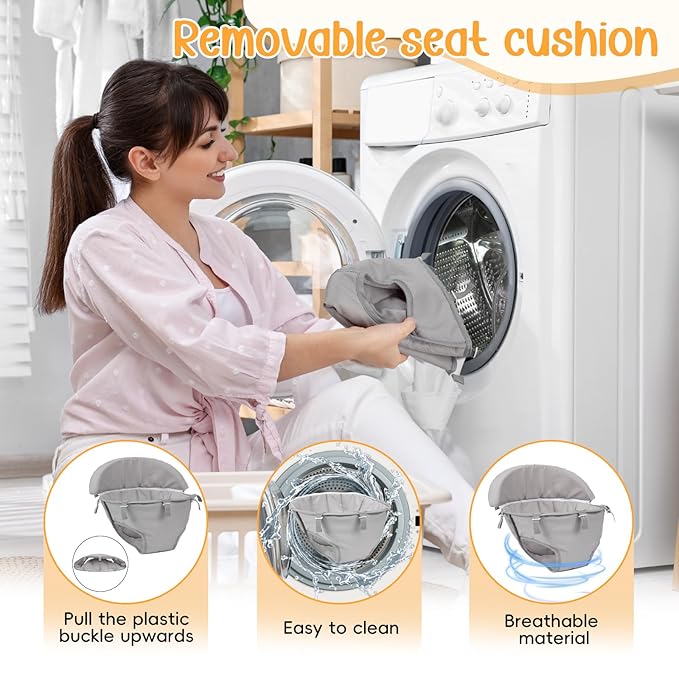 5-in-1 Music and Lights Baby Walker Foldable with 5 Adjustable Heights, Baby Walker with Wheels and Bouncer Combo Portable, Infant Toddler Walker for Baby Boy Girls 6-18 Months