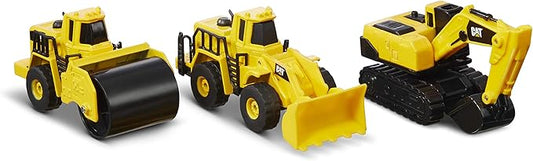 CAT Construction Toys CAT Construction Die Cast Metal 3 Pack Vehicles - Steam Roller/Excavator/Wheel Loader for Ages 3+