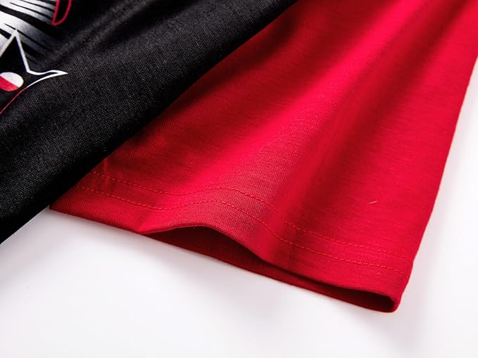 Beezizac Little Big Boys Pajamas Cozy Short Sleeves & Pants Cool 2-Piece PJ Set Kid Sleepwear Size 6-18