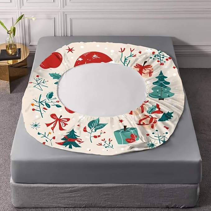 Beige Christmas Fitted Sheet Set Twin Size Cute Snowman Christmas Sheets for Girls Kids Cartoon Christmas Decoration Soft Christmas Bedding Set with 1 Flat Sheet +1 Fitted Sheet + 1 Pillowcase