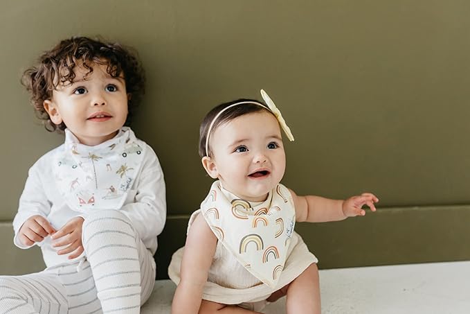 Copper Pearl Baby Bandana Drool Bibs for Drooling and Teething 4 Pack Gift Set “Maui