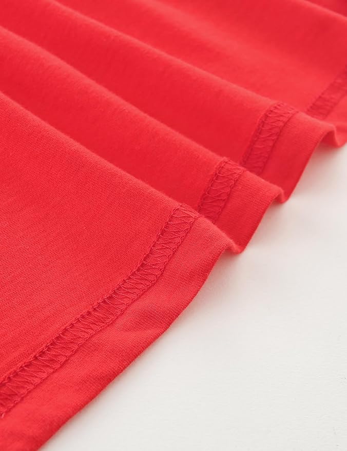 Bumeex Girl's Dresses Cotton Ruffle Sleeve Tiered Swing A-Line Cute Midi Casual Sundress