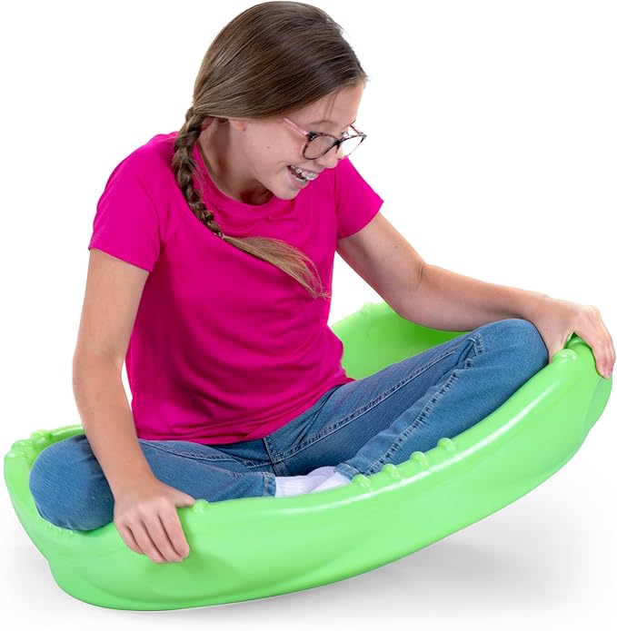 Simplay3 Rock and Spin Sensory XL Wobble Disk, Climbing Dome for Toddlers and Kids Rocking and Climbing, Indoor/Outdoor, Lime Sherbert, 1 Pack, Ages 2-12 Years