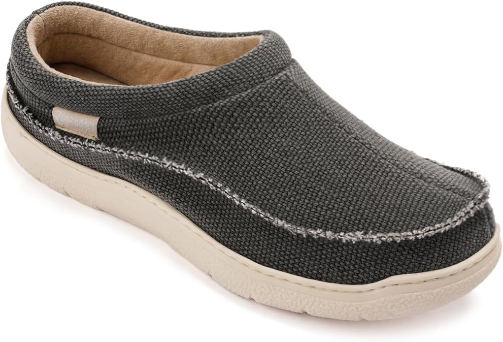 Zigzagger Men's Slip On Moccasin Slippers, Indoor/Outdoor Warm Fuzzy Comfy House Shoes, Fluffy Wide Loafer Slippers