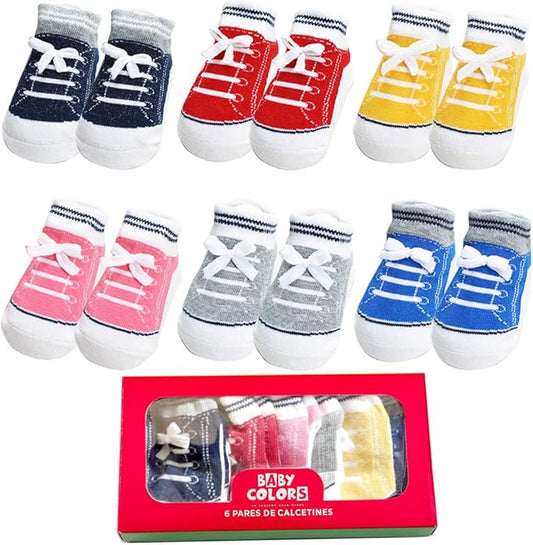 Zumou Baby Non Skid Anti Slip Infant Newborn Boys Girls Ankle Socks 6 Pairs