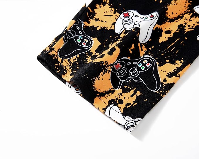 Beezizac Little Big Boys Pajamas Cozy Short Sleeves & Pants Cool 2-Piece PJ Set Kid Sleepwear Size 6-18