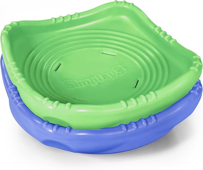 Simplay3 Rock and Spin Sensory XL Wobble Disk, 2 Pack Climbing Dome for Toddlers and Kids Rocking and Climbing, Indoor/Outdoor (Multicolor, 2 Pack), Ages 2-12