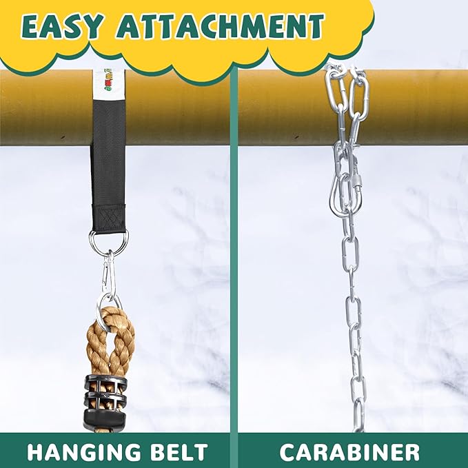 ZNCMRR Tree Swing Climbing Rope, Heavy Duty Swings Seat Replacement for Kids Disc Rope Climbing Swing Seat for Tree Indoor Outdoor Playground Swings Set Accessories(Green)