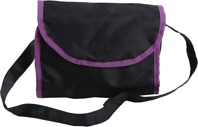 Mommy & Me Babyboo Foldable Doll Stroller with Swiveling Wheels, Doll Pram with Basket, Convertible Seat, Adjustable Handle and Free Carriage Bag - Purple Black