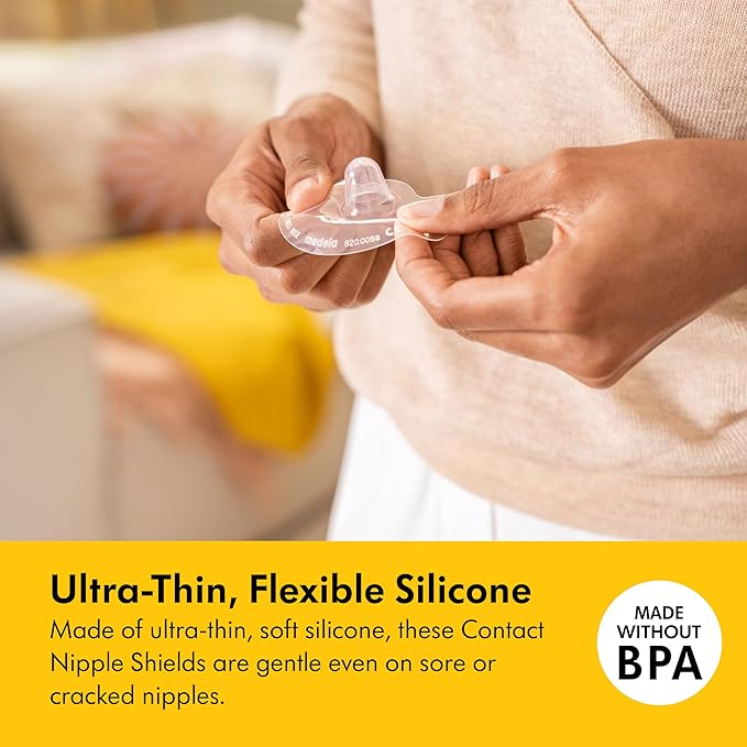 Medela Contact Nipple Shields, Medium 20mm, Food Grade Silicone | for Latching Difficulties During Breastfeeding, Flat or Inverted Nipples
