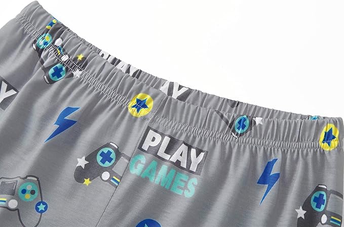 Tebbis Pajamas For Boys Fun Baseball Navy Blue Short Sleeves & Pants 2-Piece PJs Set Kid Comfy Sleepwear Size 6-18