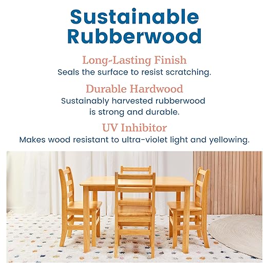 ECR4Kids Three Rung Ladderback Chair, 14in Seat Height, Classroom Seating, Honey, 2-Pack