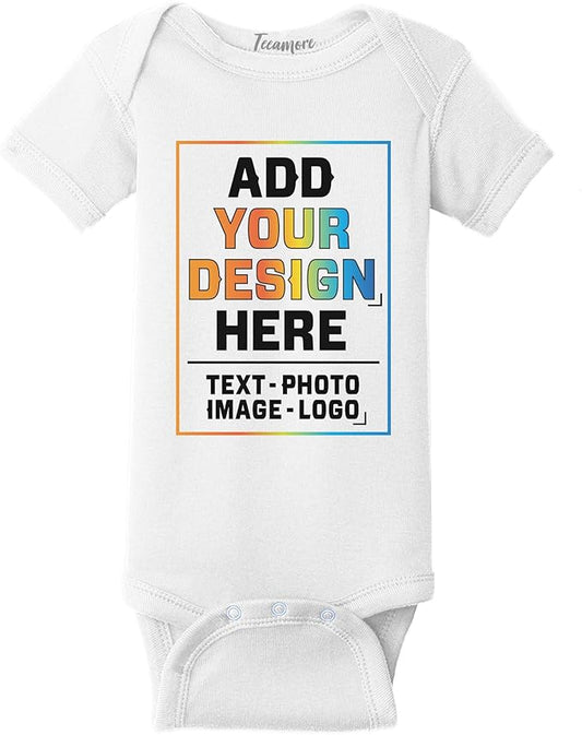 TEEAMORE Custom Front & Back Print T-Shirt Hoodie Sweatshirt Long Sleeve Tank Top with Your Image for Men Women Kids Baby