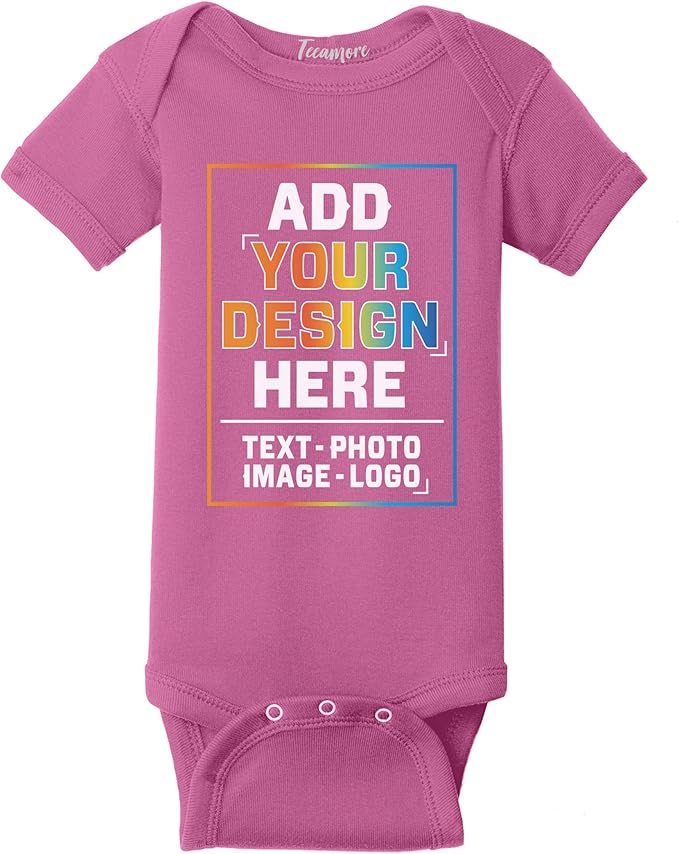 TEEAMORE Custom Front & Back Print T-Shirt Hoodie Sweatshirt Long Sleeve Tank Top with Your Image for Men Women Kids Baby