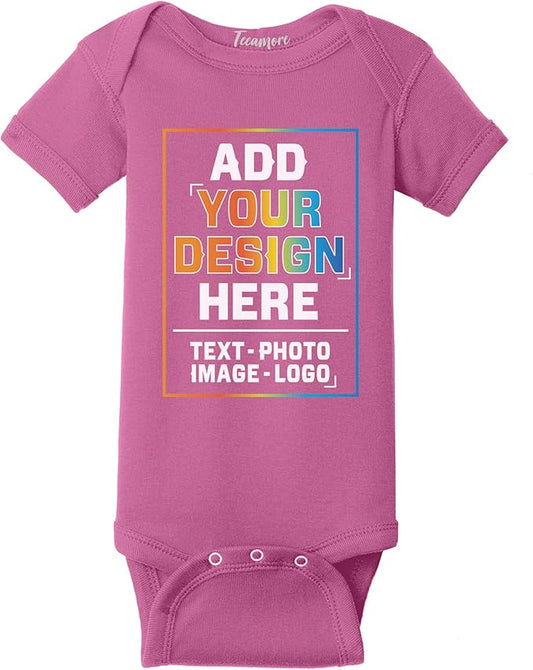 TEEAMORE Custom Front & Back Print T-Shirt Hoodie Sweatshirt Long Sleeve Tank Top with Your Image for Men Women Kids Baby