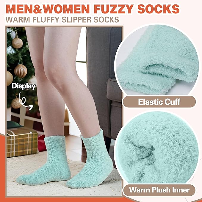Fuzzy Socks Fluffy Thick Warm Winter Soft Cozy Plush Sleep Home Fleece Cabin Soft House Socks for Women Men