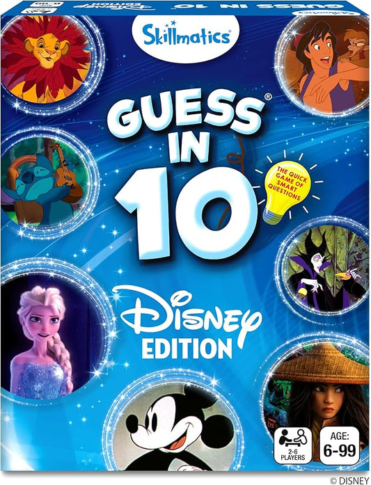 Skillmatics Guess in 10 Disney, Card Game for Girls, Boys, Kids, Teens, Adults, Who Love Cinderella, Mickey Mouse, Moana, Travel Toy, Gifts for Ages 6, 7, 8, 9 and Up