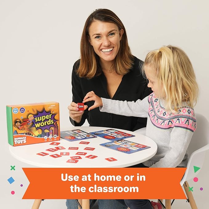 Super Words - CVC Word Builders, Phonics Games, Rhyming Words Game for Kids, Kindergarten Learning Games, Match it Puzzles for Toddlers, Learn to Read Game, CVC Words for Kindergarten Activities