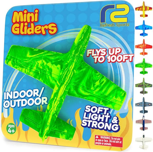 Foam Airplanes - Stocking Stuffers for Kids All Ages 4 5 6 7 8 9 + Year Old - Best Toy Gift - Boy Toys Stocking Stuffer Gifts - Air Plane Gift Idea - Easter Basket Gifts for Boys & Girls Party Favors
