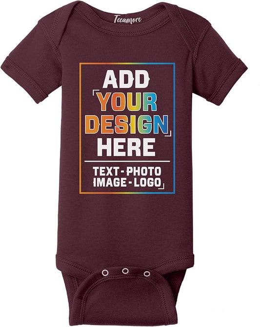 TEEAMORE Custom Front & Back Print T-Shirt Hoodie Sweatshirt Long Sleeve Tank Top with Your Image for Men Women Kids Baby