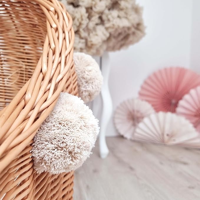 Artisanal Handwoven Rattan Doll Stroller & Pram - European Made for 17 inch Baby Dolls | Includes Mattress, Pillow & Blanket | Perfect for Imaginative Play, Role Play & Room Décor