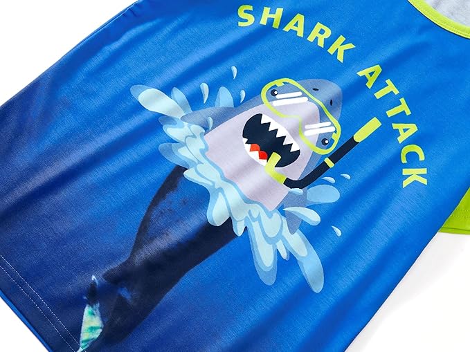 Beezizac Little Big Boys Pajamas Cozy Short Sleeves & Pants Cool 2-Piece PJ Set Kid Sleepwear Size 6-18