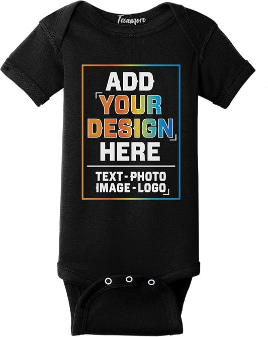 TEEAMORE Custom Front & Back Print T-Shirt Hoodie Sweatshirt Long Sleeve Tank Top with Your Image for Men Women Kids Baby