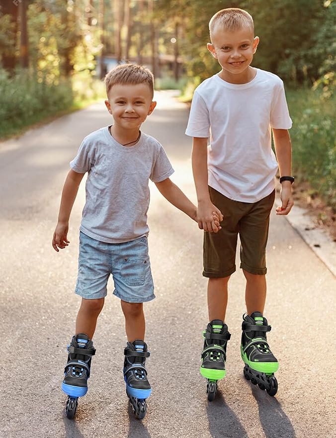 Kuxuan Skates Adjustable Inline Skates for Boys Girls, Kids Roller Skates Ages 4-12 with Light Up Wheels, Teen Skates for Beginner Women