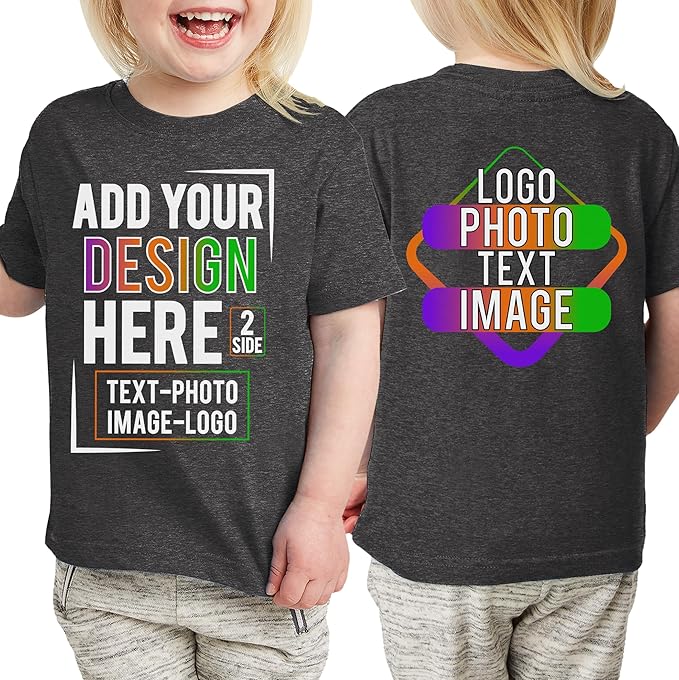 TEEAMORE Custom Front & Back Print T-Shirt Hoodie Sweatshirt Long Sleeve Tank Top with Your Image for Men Women Kids Baby