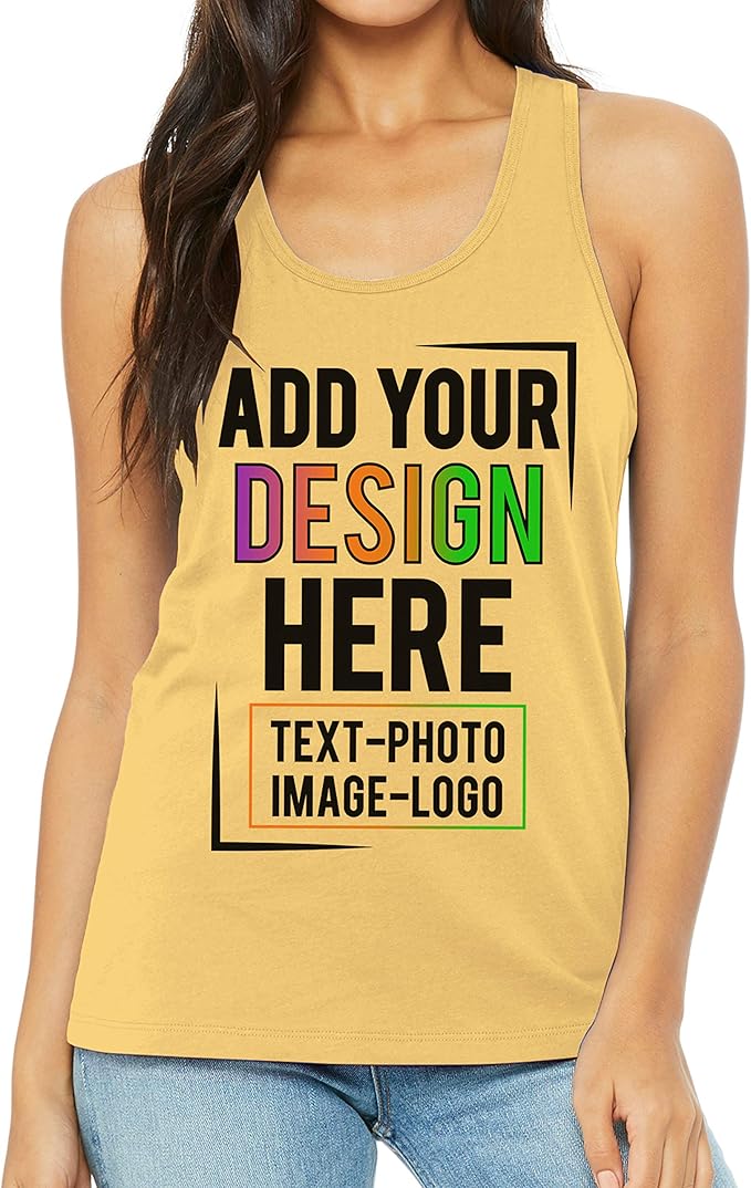 TEEAMORE Custom Front & Back Print T-Shirt Hoodie Sweatshirt Long Sleeve Tank Top with Your Image for Men Women Kids Baby