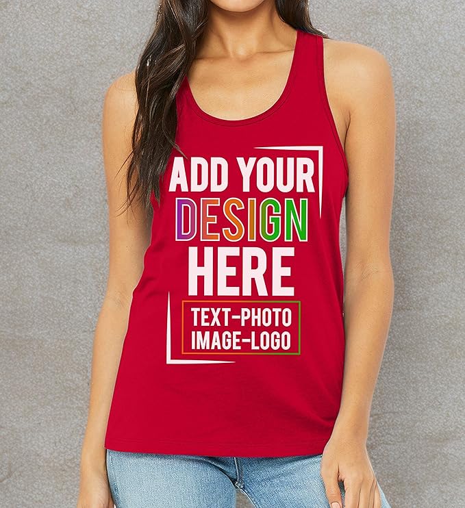 TEEAMORE Custom Front & Back Print T-Shirt Hoodie Sweatshirt Long Sleeve Tank Top with Your Image for Men Women Kids Baby