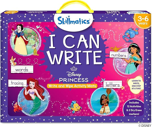 Skillmatics I Can Write Disney Princess - Reusable Preschool Learning Activities, Educational Toy and Game, Back to School Supplies, Gifts for Students, Kids, Toddlers Ages 3, 4, 5, 6