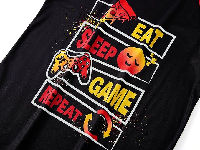 Tebbis Pajamas For Boys Fun Baseball Navy Blue Short Sleeves & Pants 2-Piece PJs Set Kid Comfy Sleepwear Size 6-18