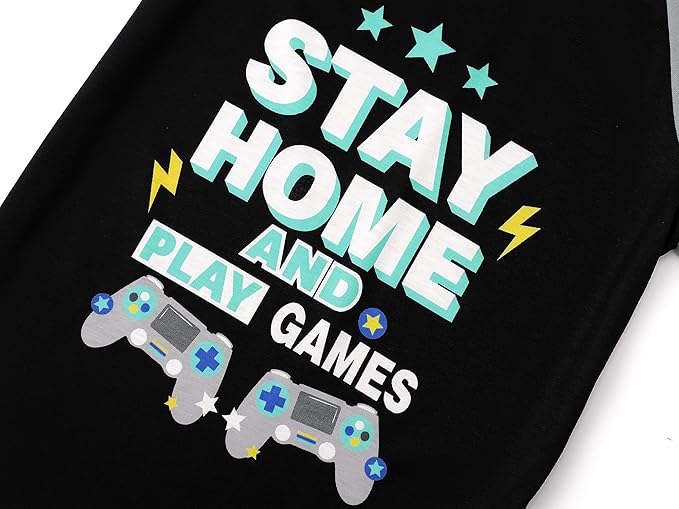 Tebbis Pajamas For Boys Fun Baseball Navy Blue Short Sleeves & Pants 2-Piece PJs Set Kid Comfy Sleepwear Size 6-18