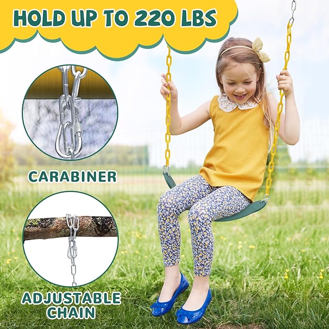 ZNCMRR Tree Swing Climbing Rope, Heavy Duty Swings Seat Replacement for Kids Disc Rope Climbing Swing Seat for Tree Indoor Outdoor Playground Swings Set Accessories(Green)