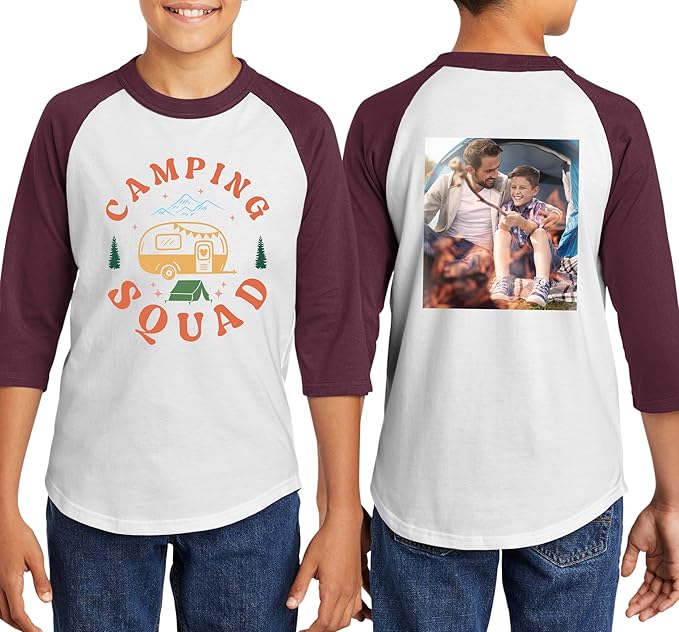 TEEAMORE Custom Front & Back Print T-Shirt Hoodie Sweatshirt Long Sleeve Tank Top with Your Image for Men Women Kids Baby