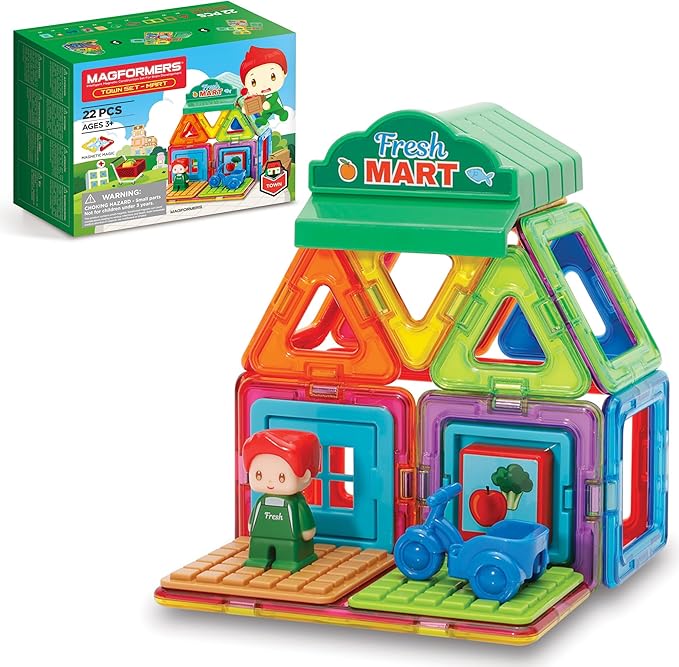 Magformers - Mart Set, Multicolor, Magnetic Building Tiles, Blocks - Educational Magnetic Building STEM Toy
