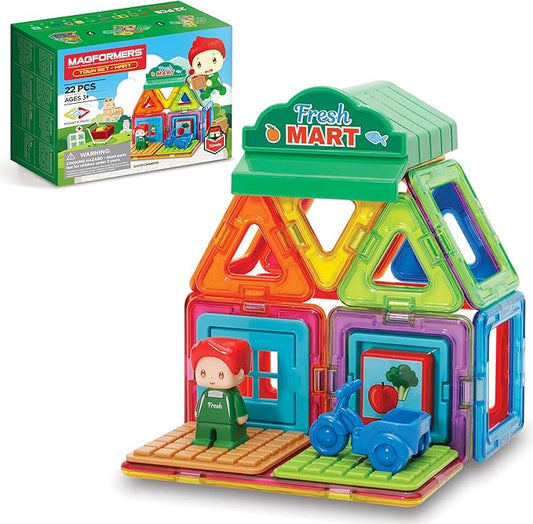 Magformers - Mart Set, Multicolor, Magnetic Building Tiles, Blocks - Educational Magnetic Building STEM Toy