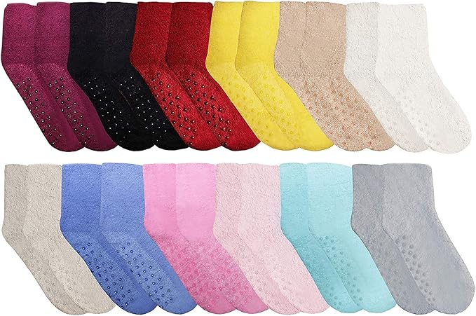 Yacht & Smith Women Fuzzy Socks Crew Socks, Warm Butter Soft (9-11)