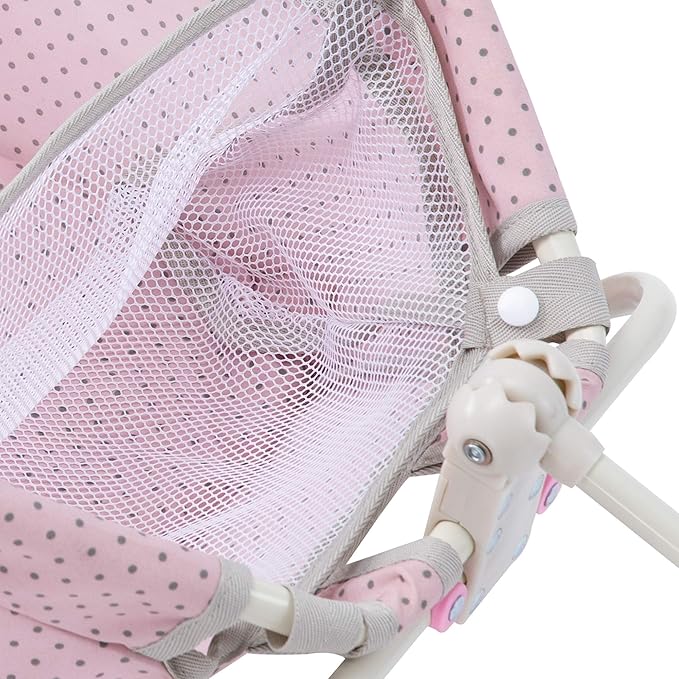 Olivia's Little World - Polka Dots Folding Princess Baby Doll Wagon, Toy Storage Wagon, Doll Furniture, Pink Polka Dots